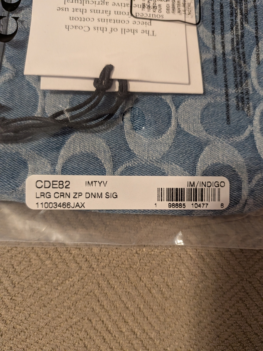 Coach Denim Signature Logo Wristlet - Picture 4 of 6